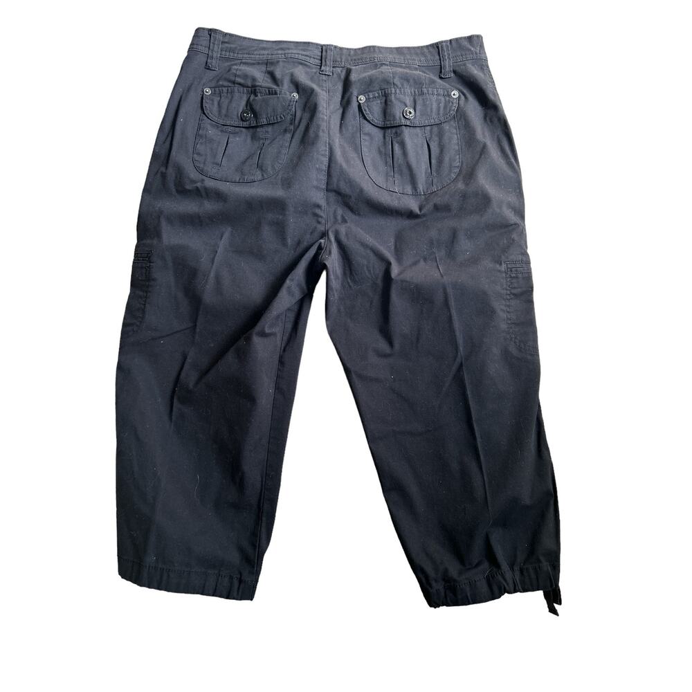 Jones New York Black Ladies Cargo Type Pants Elastic Tie Legs Size 12 Super Cute - Picture 7 of 7